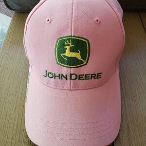 EUC vintage JOHN DEERE "nothing runs like a deere" power pinkalicious logo (OS)
